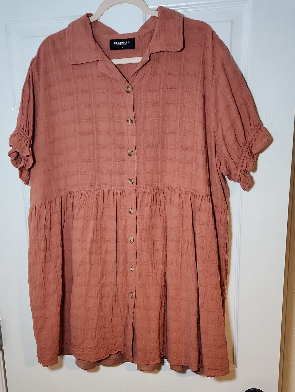 Button-Front Babydoll Dress